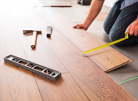 Photo de la mise en place de parquet